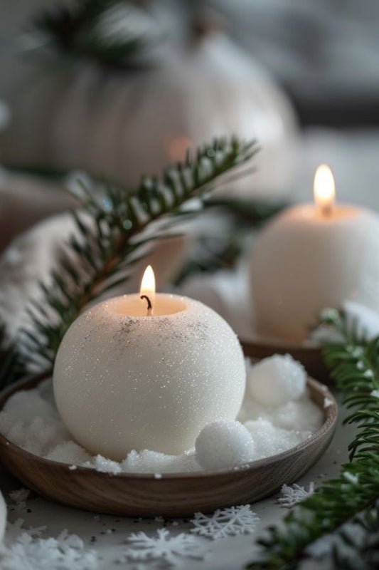 Christmas Cake Ball Candle – Elegant Round Scented Candle