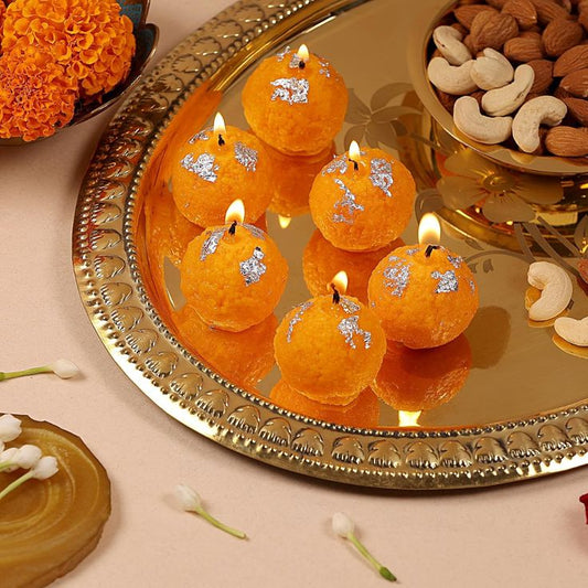 Diwali Special Laddoo Candle (2 Sets of 4)