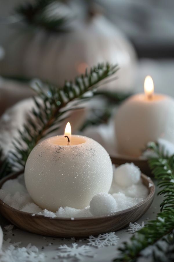 Christmas Cake Ball Candle – Elegant Round Scented Candle