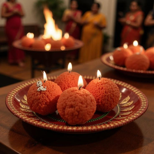 Diwali Special Laddoo Candle (2 Sets of 4)