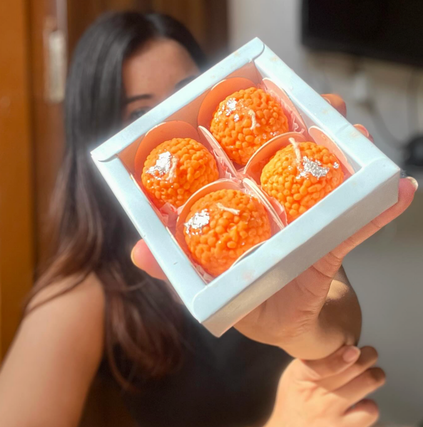 Diwali Special Laddoo Candle (2 Sets of 4)