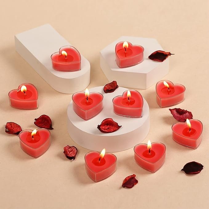 Heart Shaped Tea Light Candles – Tea Rose